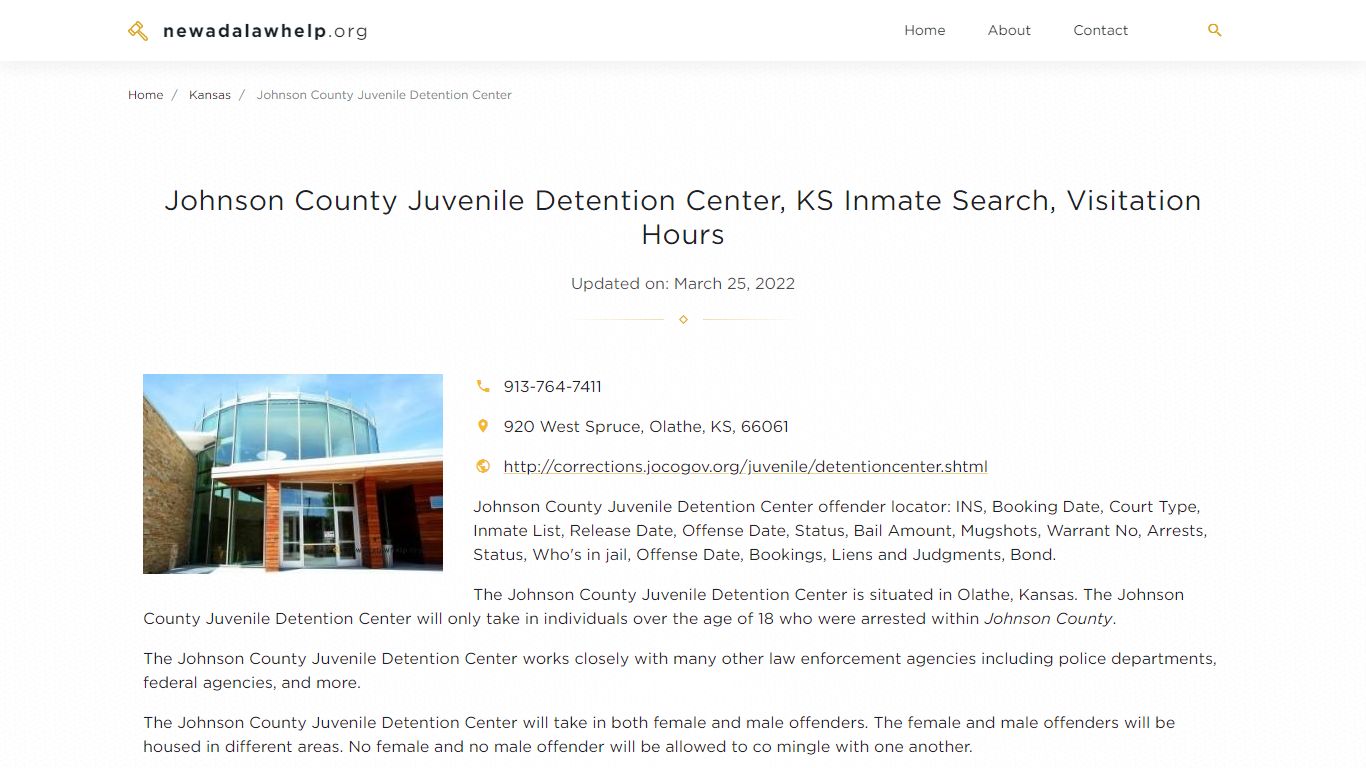 Johnson County Juvenile Detention Center, KS Inmate Search ...